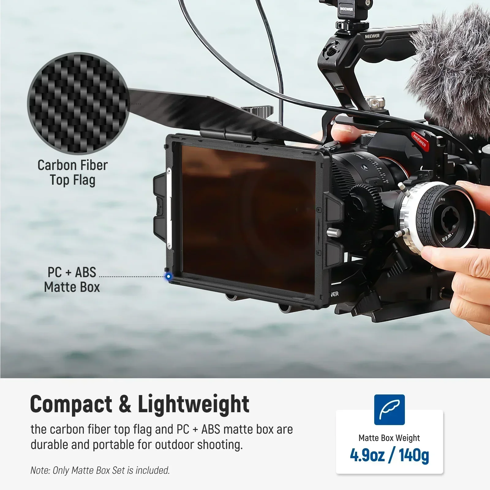 Neewer PG002 Mini Matte Box with a 4"x5.65" Filter Tray and Adapter Rings - Image 6