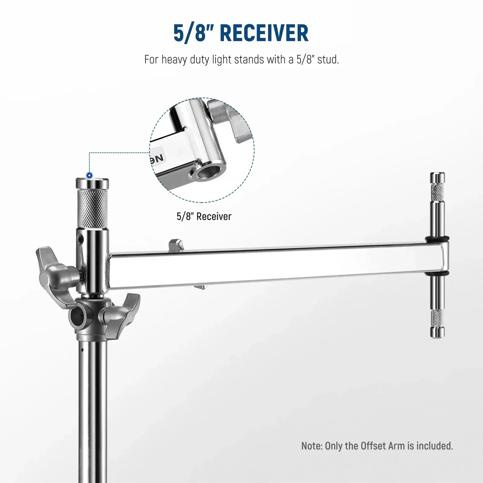 Neewer UA016 C-Stand 49-70.5cm Offset Boom C-Stand Arm with Dual 5/8" Baby Pins - Image 3